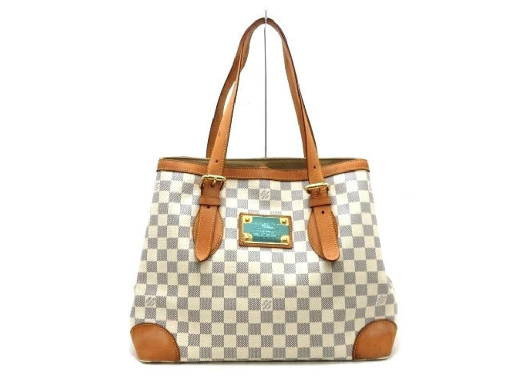 LOUIS VUITTON Hampstead Tote Bag Damier Azur White